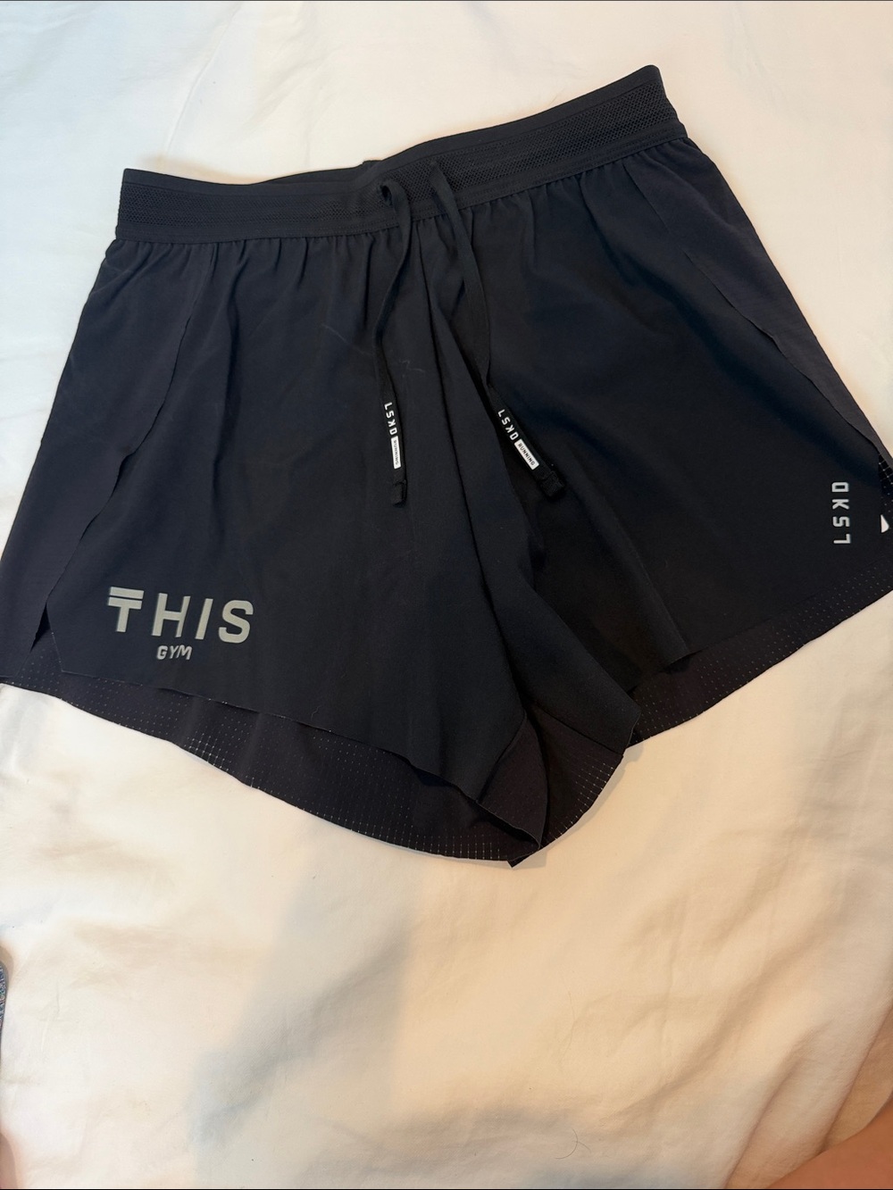 LSKD Women's Black Athletic Shorts with Drawstring XS